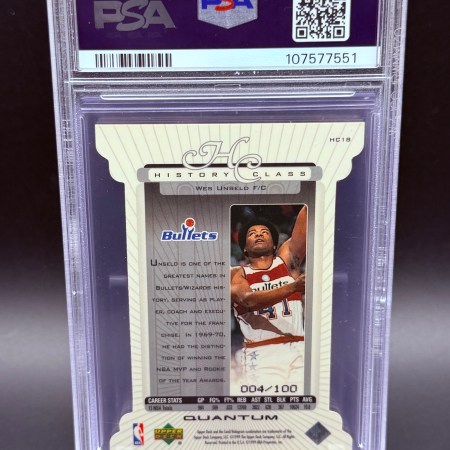 Wes Unseld 1999-2000 Upper Deck History Class Quantum Level 1 #’d 004/100 PSA 9 MINT - Image 2