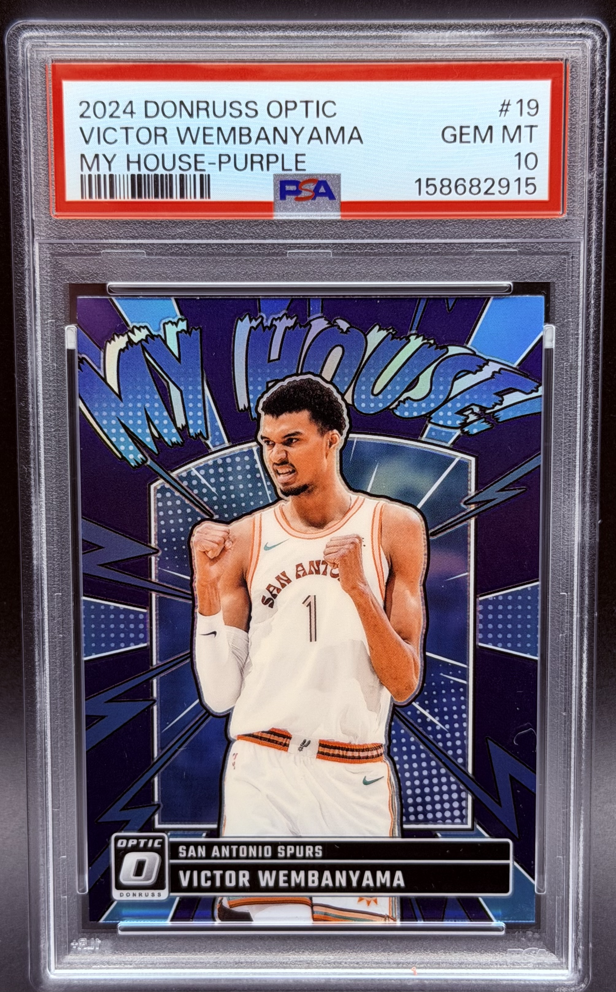 Victor Wembanyama 2024-25 Donruss Optic My House Purple PSA 10 GEM MINT - Image 1