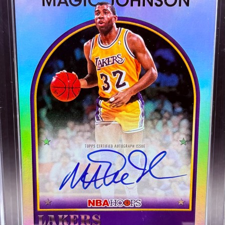Magic Johnson Autograph 2026 Topps NBA Hoops On Card - Image 1
