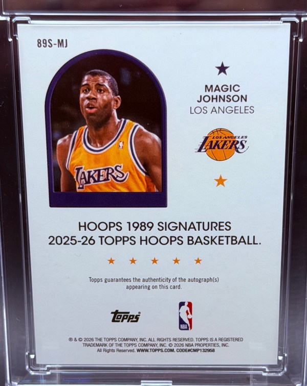 Magic Johnson Autograph 2026 Topps NBA Hoops On Card