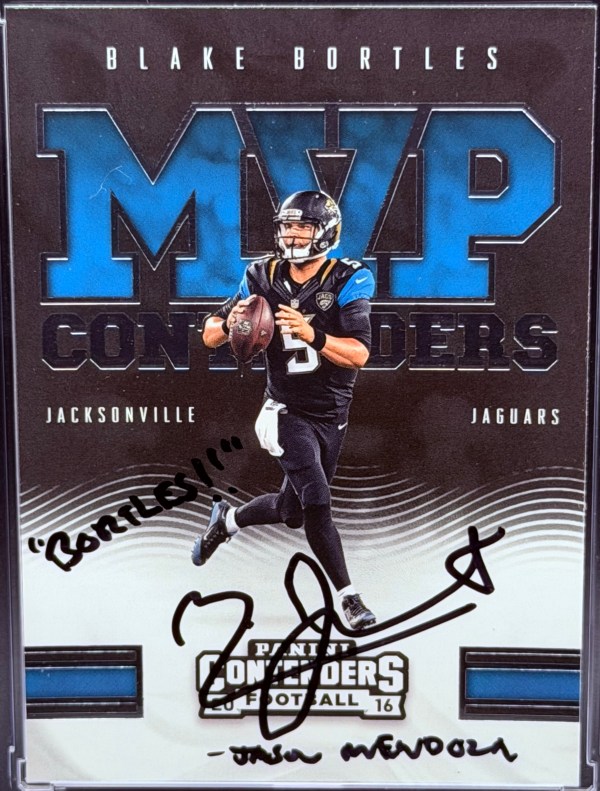 Manny Jacinto (Jason Mendoza in “The Good Place”) Signed Blake Bortles MVP Rookie Card