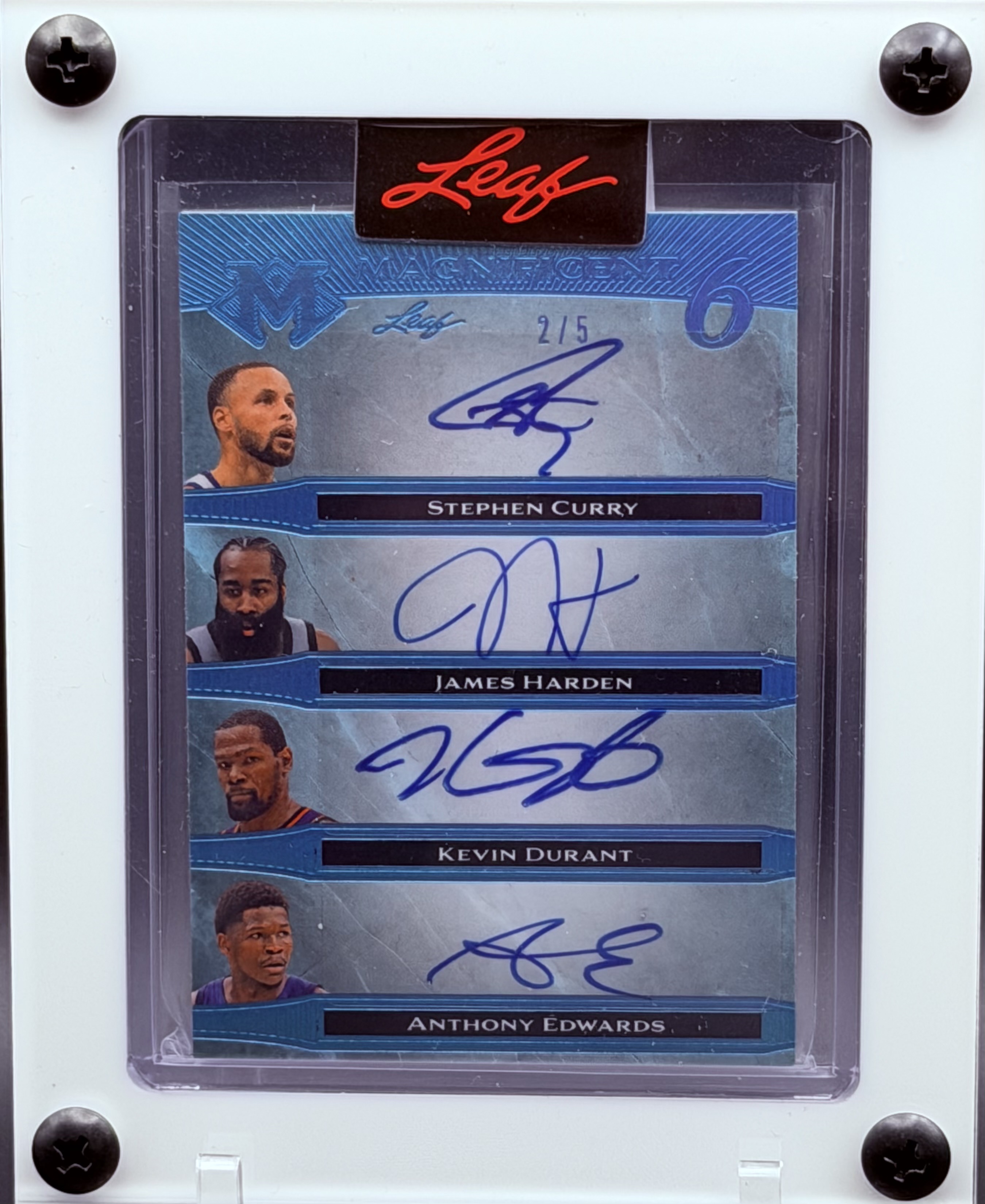 2023 Leaf Magnificent Six Autograph Steph Curry, Kevin Durant, Anthony Edwards, James Harden+ - Image 1